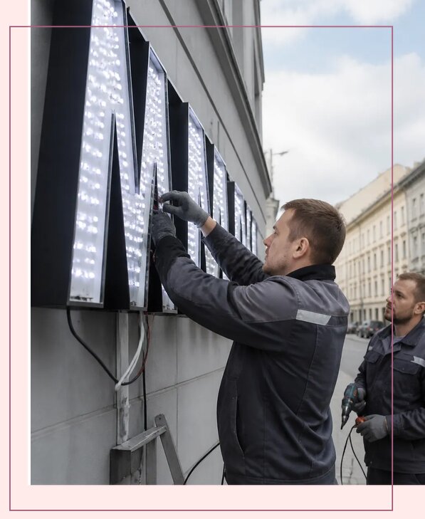 Изготовление и монтаж светодиодных LED вывесок в Лабинске