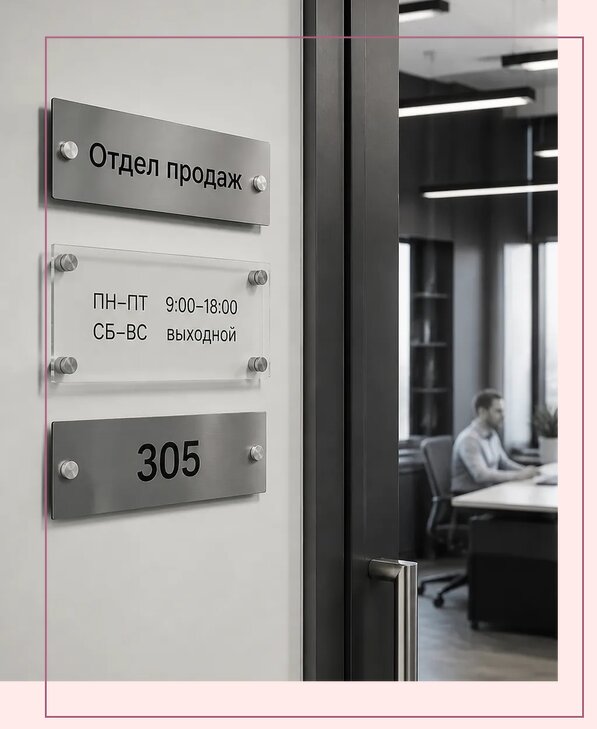 Офисные таблички на дверь в Лабинске по цене от 5255 р. | Аванза-Лбк